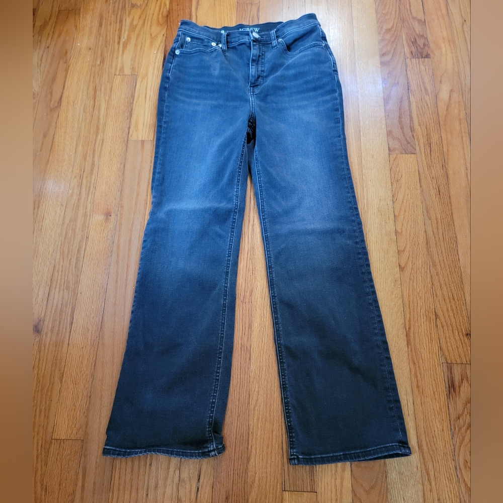 J CREW JCREW 28 slim demi boot cut jean short ankle crop black high rise